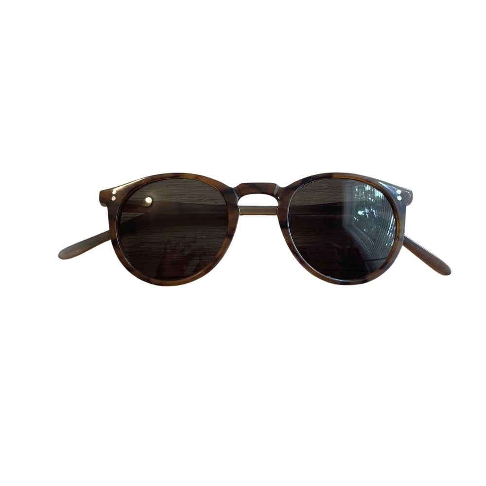 Oliver Peoples Genuine Buffalo Horn Round Sunglasses Brown Tortoise O'Malley 910